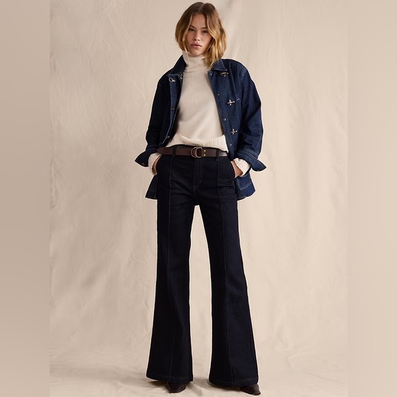 Banana Republic Denim - Banana Republic Dark Blue High-Rise Wide-Leg Jeans